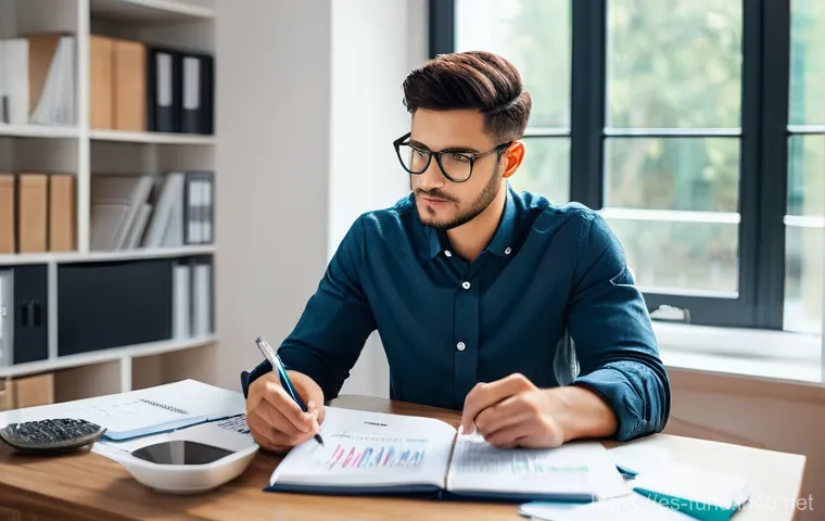 펀드투자상담사 시험 준비 도구 추천 - **Image Prompt 1: Focused Study and Smart Planning**
    A young adult, perhaps in their late 20s, w...