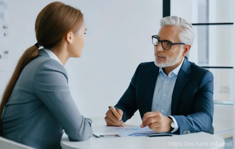 펀드투자상담사로서 업무 자동화 활용 - **Prompt:** "A male financial advisor, in his late 30s, with a warm, confident smile, sits comfortab...