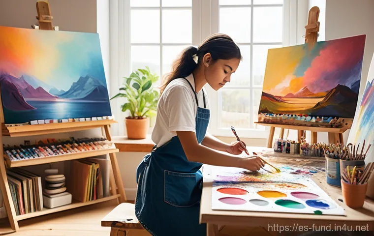 펀드투자상담사 관련 자격증 동향 - A serene outdoor scene featuring a family of four (parents aged 30-40, two children aged 6 and 10) e...