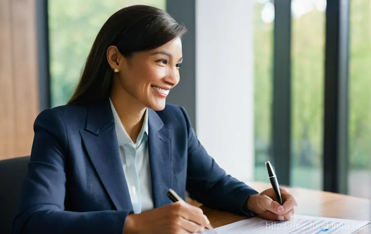 펀드투자상담사 시험문제 출제 경향 - **Prompt:** A diverse financial advisor, a woman in her late 30s, dressed in a sharp, business-casua...