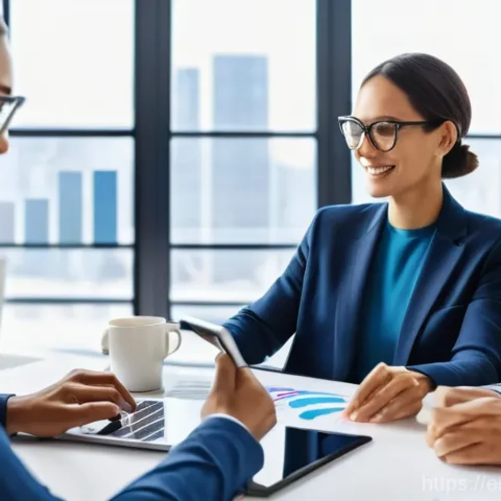 펀드투자상담사와 관련된 금융 기술 트렌드 - **Prompt:** A diverse group of people, including a young professional, a middle-aged couple, and a r...