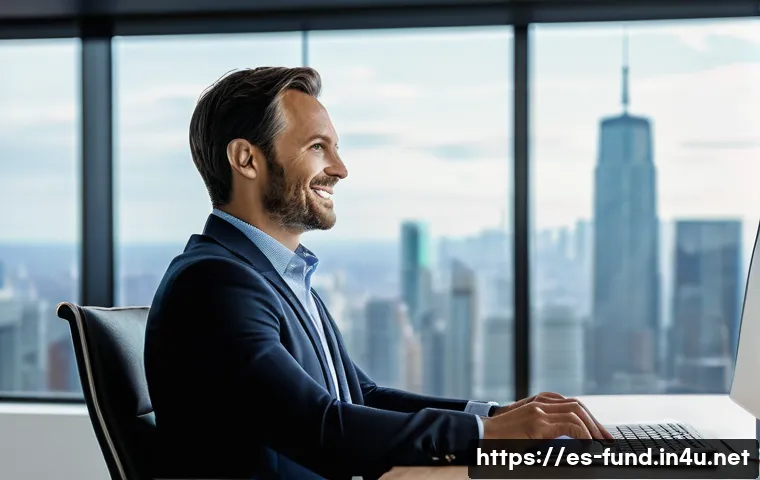 펀드투자상담사 채용 트렌드 - **Prompt:** A diverse, professional financial advisor (woman in her 30s-40s) is seated at a sleek, m...