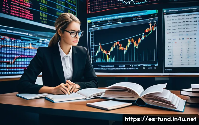 펀드투자상담사 실무와 이론 차이점 - **Prompt:** A dynamic scene contrasting financial theory with market reality. On the left, a well-or...